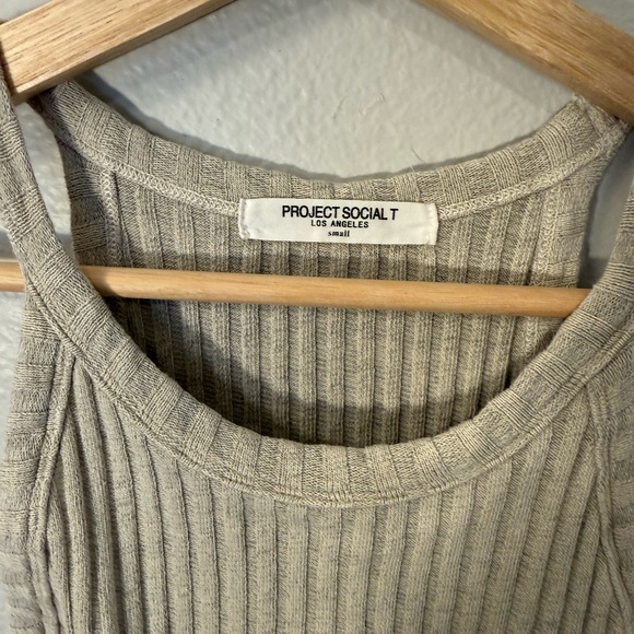 Project Social T Ribbed Tank in Light Beige - Picture 2 of 5